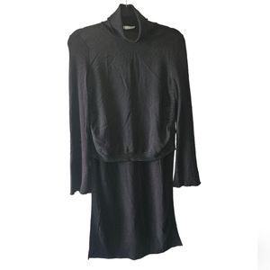 Zara Black Turtle Neck High Low Long Sleeves Top. Size S